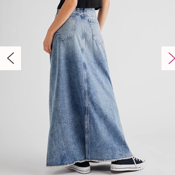 NWT We The Free Come As You Are Denim Maxi Skirt Size 0 - Picture 2 of 7